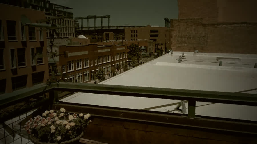 Roof deck at The Reserve looking toward Coors Field